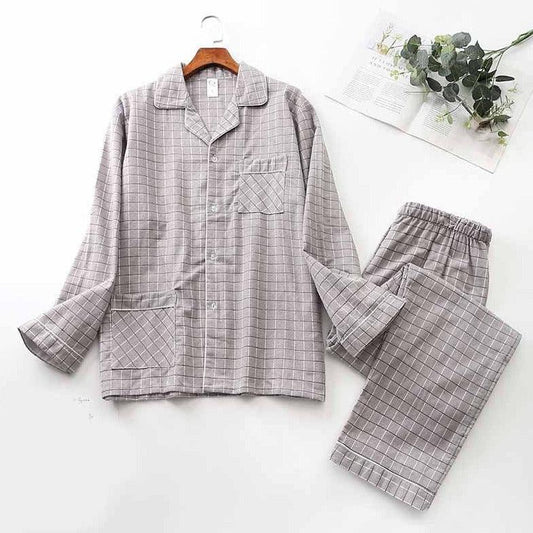 Long-sleeved Lapel Pajama Set - MAXIME