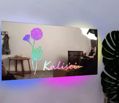 Personalized Name Mirror Light For Bedroom LED Light Up Mirror For Wall Custom Photo - MAXIME