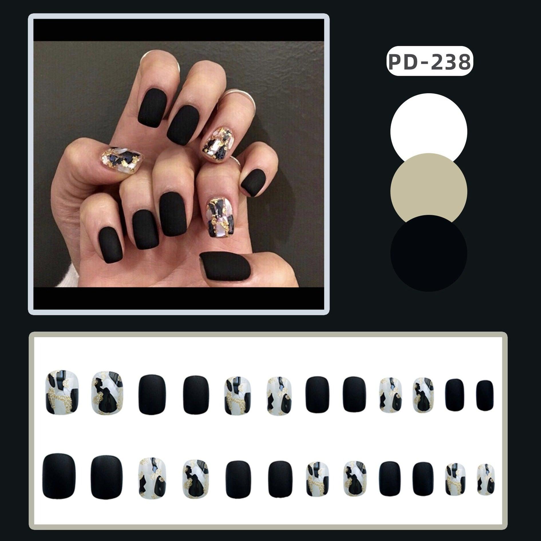 Wearing Black Frosted Shell Nails - MAXIME