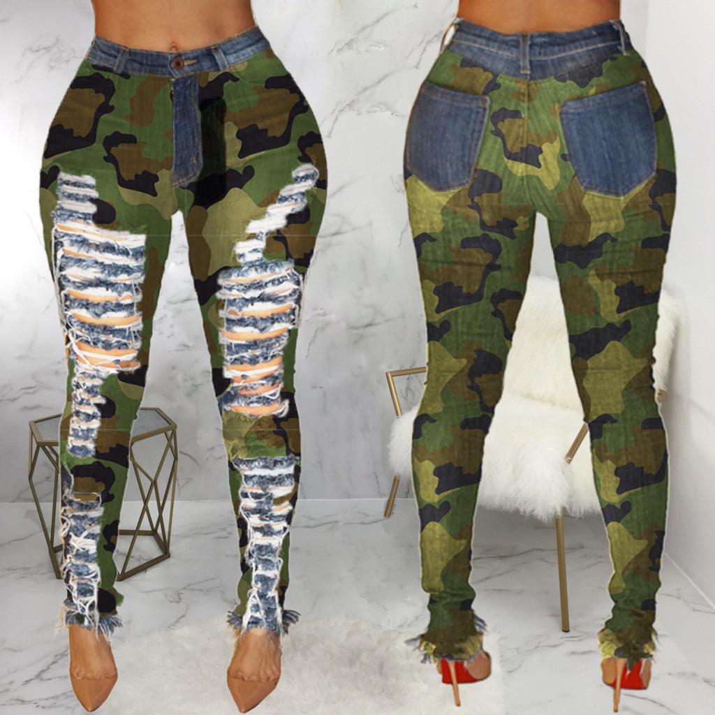 Personality Leggings Camouflage Feet Pants - MAXIME