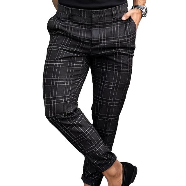 Plaid Men's Casual Trousers Loose - MAXIME