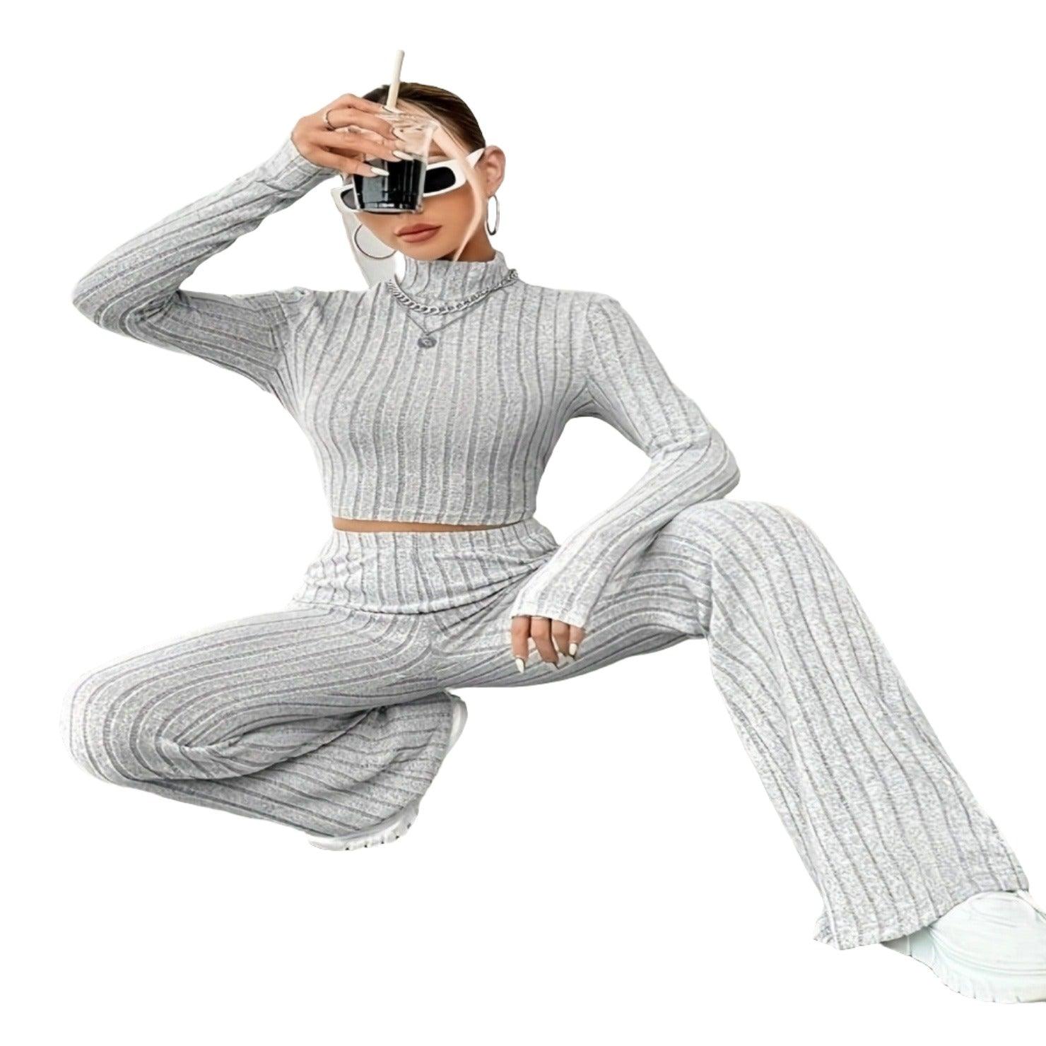 Long-sleeved Knitwear And Trousers Suit - MAXIME