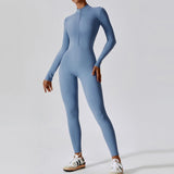 Zipper Long Sleeve Jumpsuit Yoga Fitness