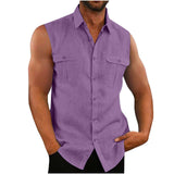 Men's Shirt Double Pocket Cotton And Linen - MAXIME