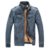 Leather Jacket Plus Velvet Washed - MAXIME