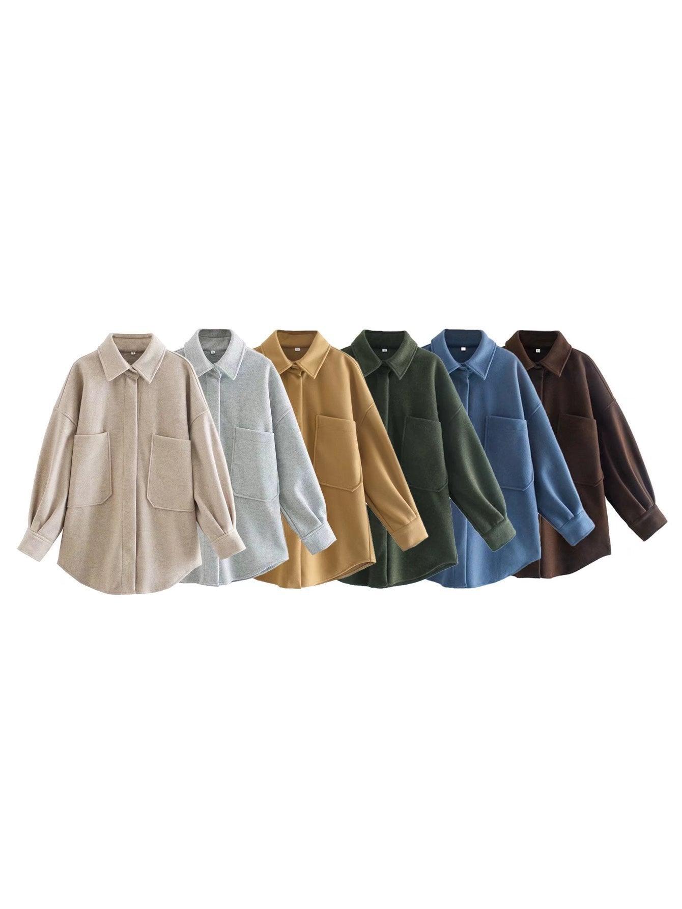 Woolen Shirt Top Spring Winter New Loose Coat - MAXIME