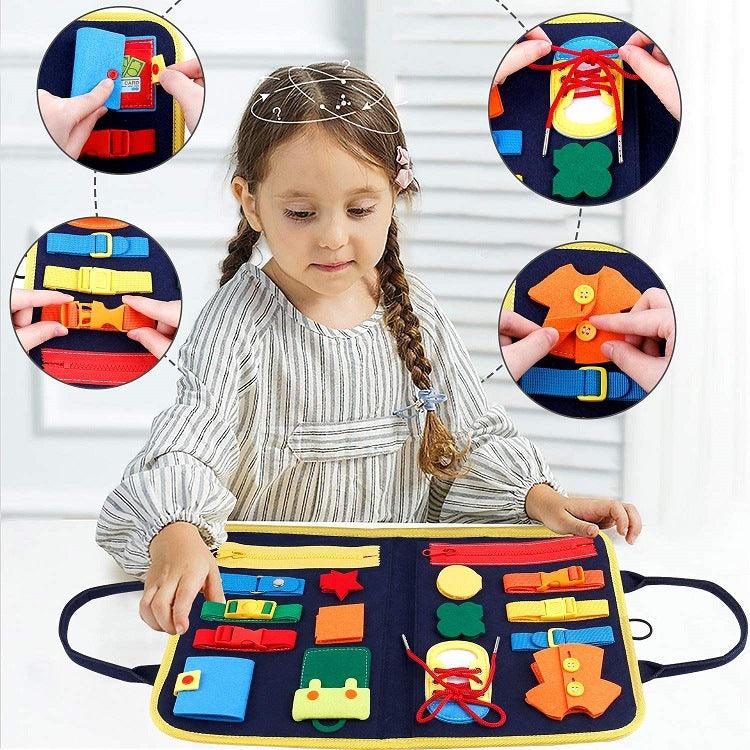 Children's Busy Board Dressing And Buttoning Learning Baby Early Education - MAXIME