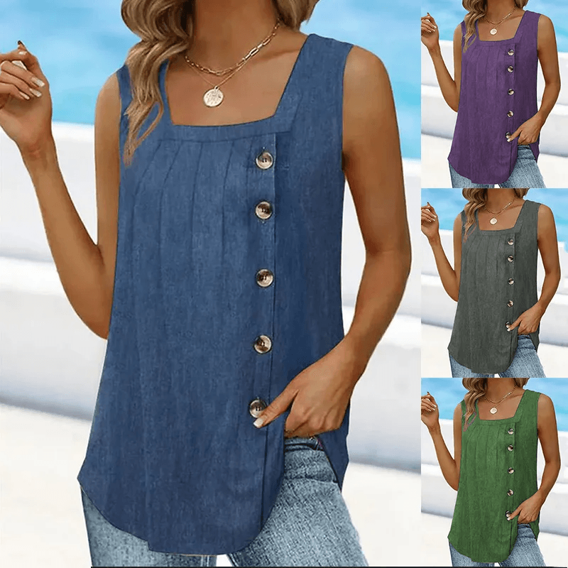 Women's Square Neck Sleeveless Tank Top for Women - MAXIME