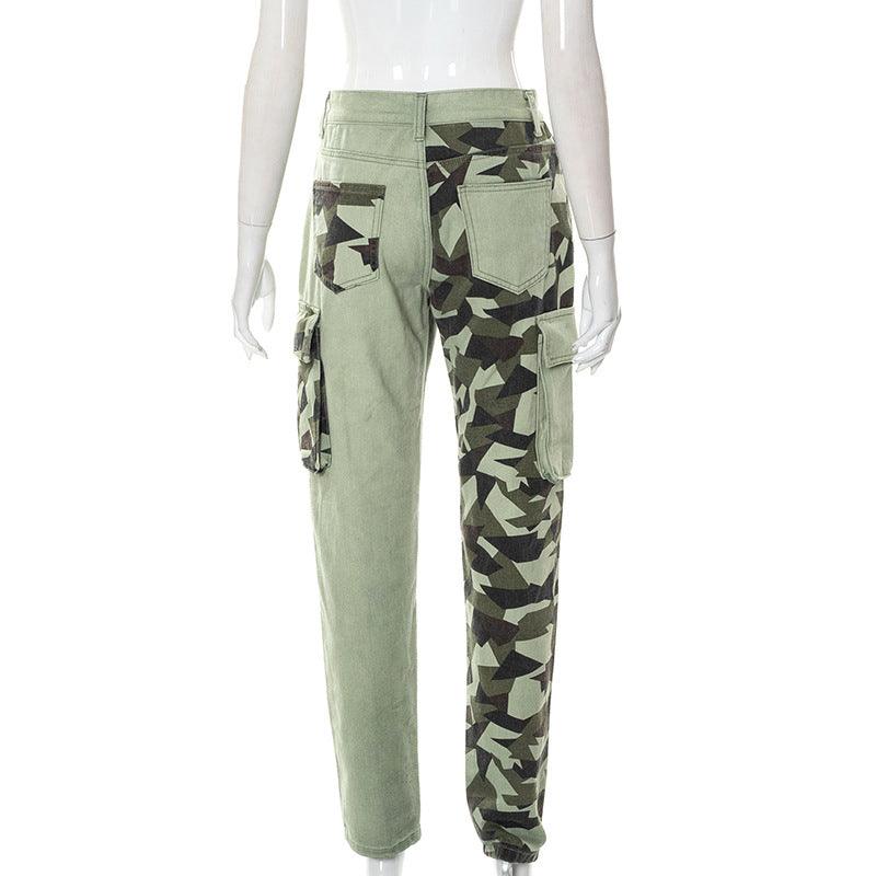 Colorblock Slim Fit Camo Jeans - MAXIME