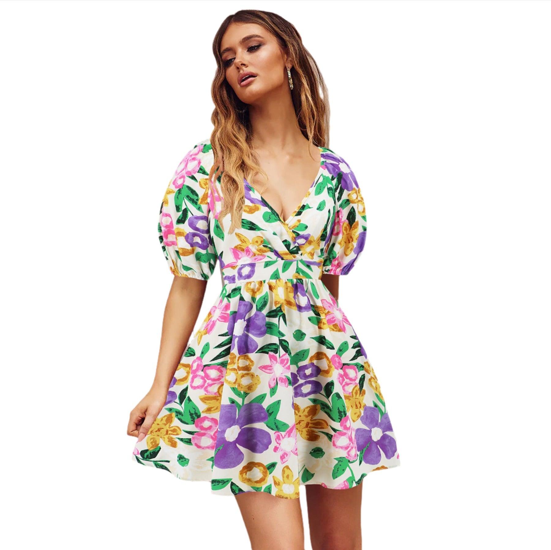 V-Neck Beach Short Dresses - MAXIME