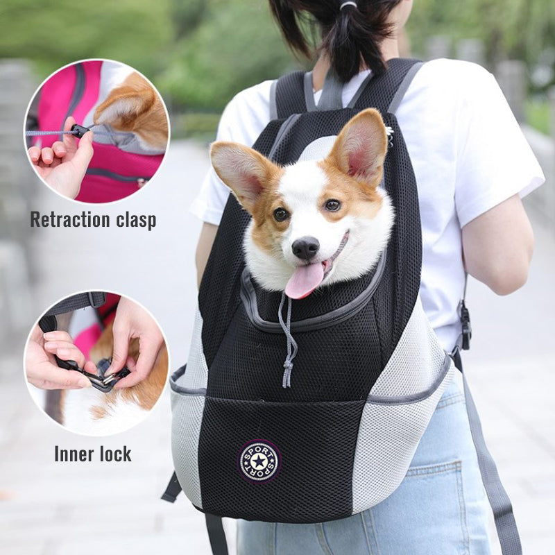 Pet Dog Carrier Carrier For Dogs Backpack Out Double Shoulder Portable - MAXIME