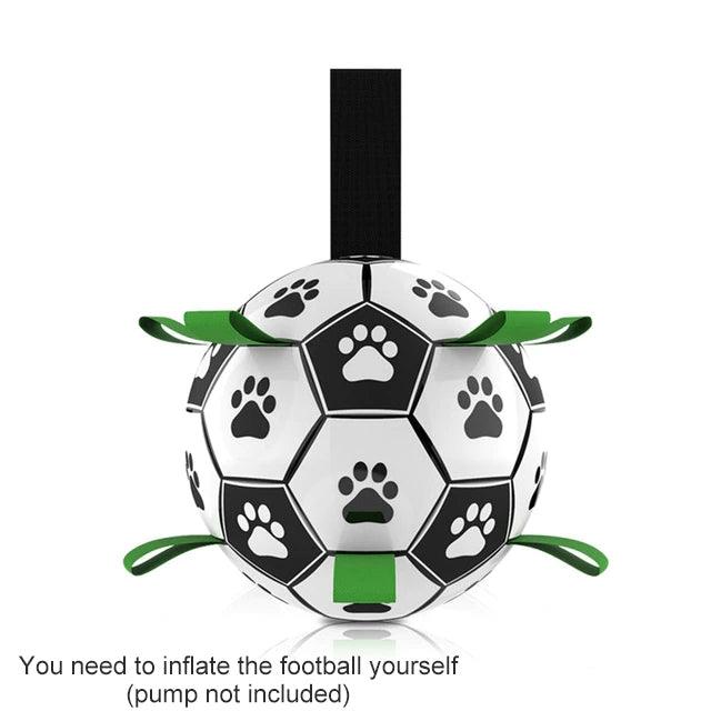 Dog Toys Interactive Pet Football Toys with Grab Tabs Dog Outdoor training Soccer Pet Bite Chew Balls for Dog accessories - MAXIME