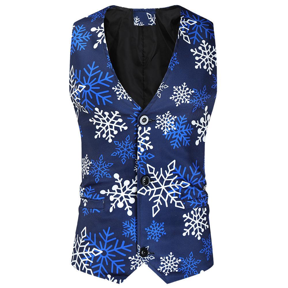 Men's Casual Printing Suit Vest Trouser Suit - MAXIME