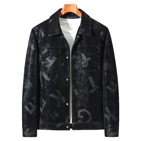 Men's Lapel Leather Jacket - MAXIME