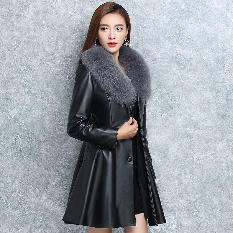 Women's Collar Fur Coat - MAXIME