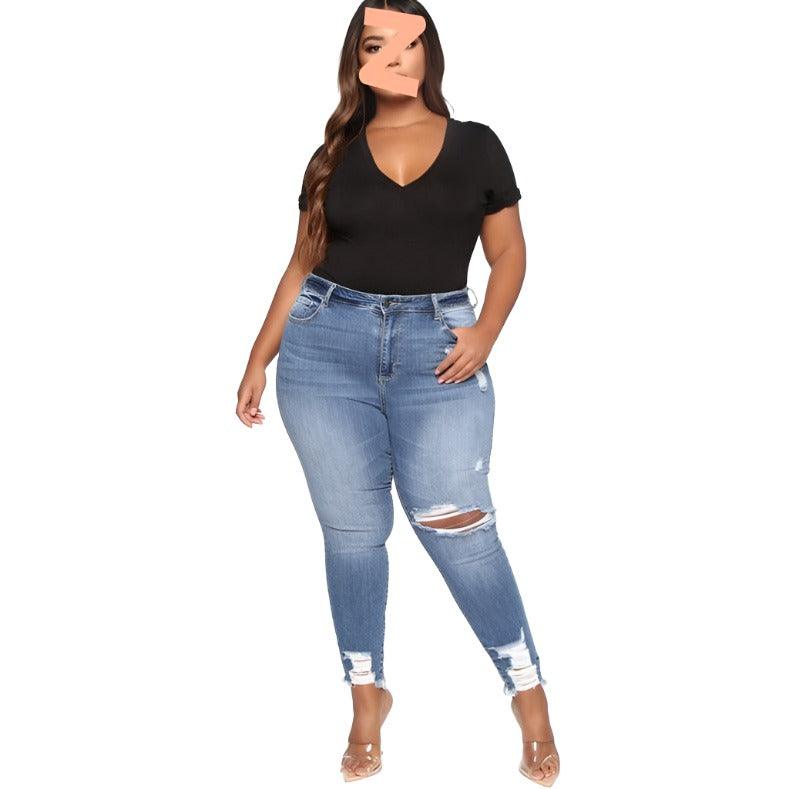 Maxime Plus Size Ladies Denim Pants Jeans - MAXIME